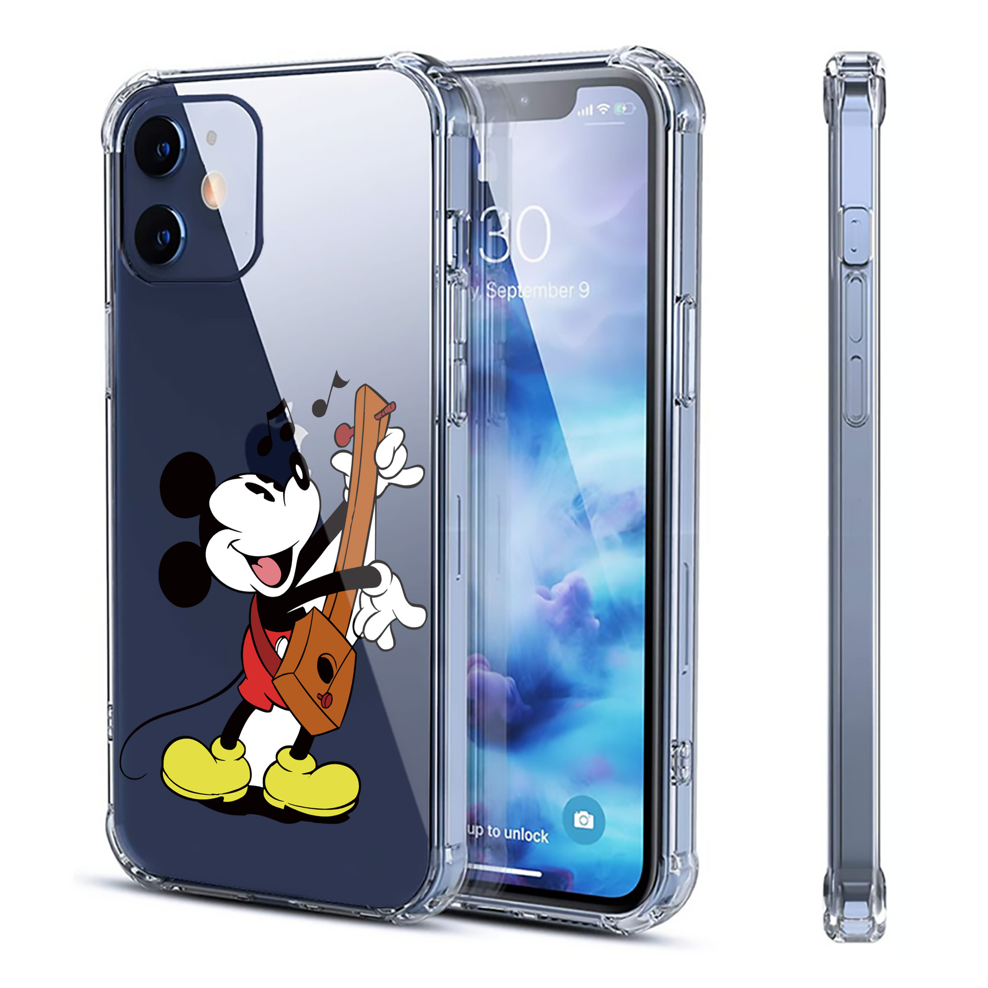 （画像用） ミッキーマウス Mickey Mouse 【iPhone 12シリーズ対応】透明スマホケース（クリアソフトケース）